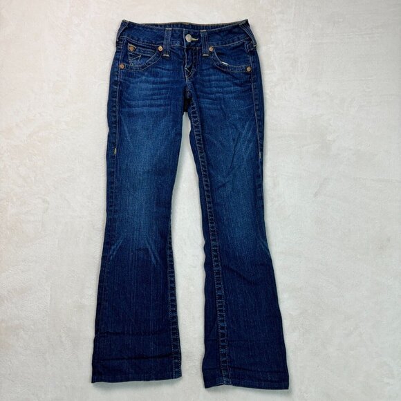 True Religion Jeans Becky Bootcut Blue Denim Made In USA Women's Size 26 - Picture 2 of 15